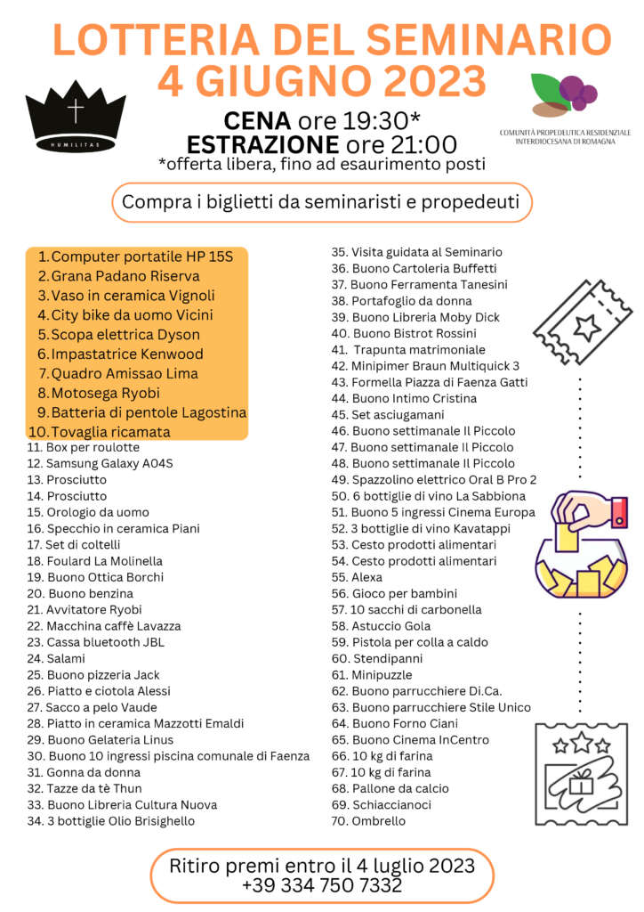 LOTTERIA DEL SEMINARIO 2023